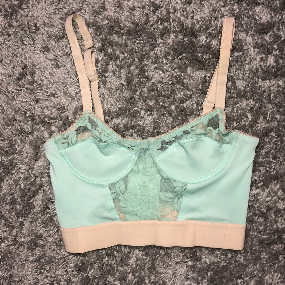 Mint green bralette bra